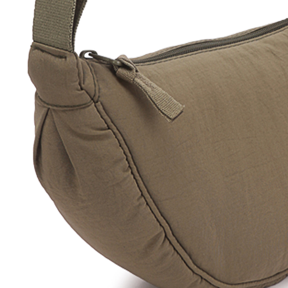 adjustable strap nylon mini shoulder bag#color_olive green