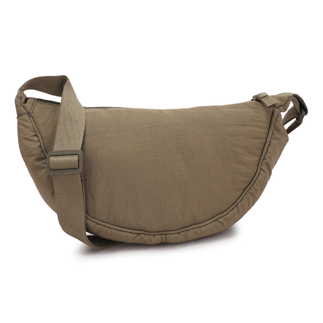 adjustable strap nylon mini shoulder bag#color_olive green