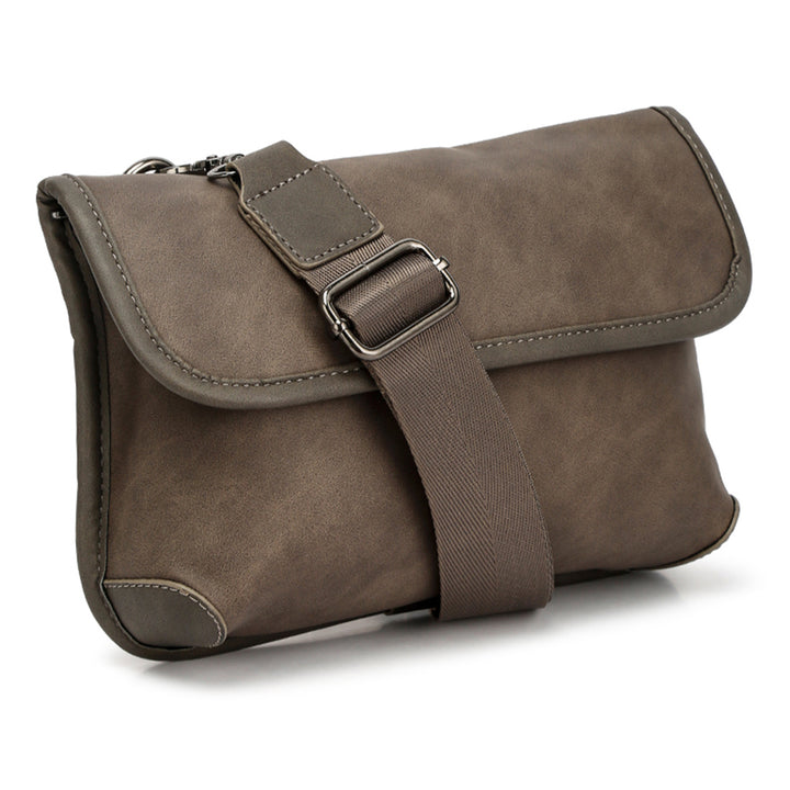 Brown Faux Leather Messenger Bag