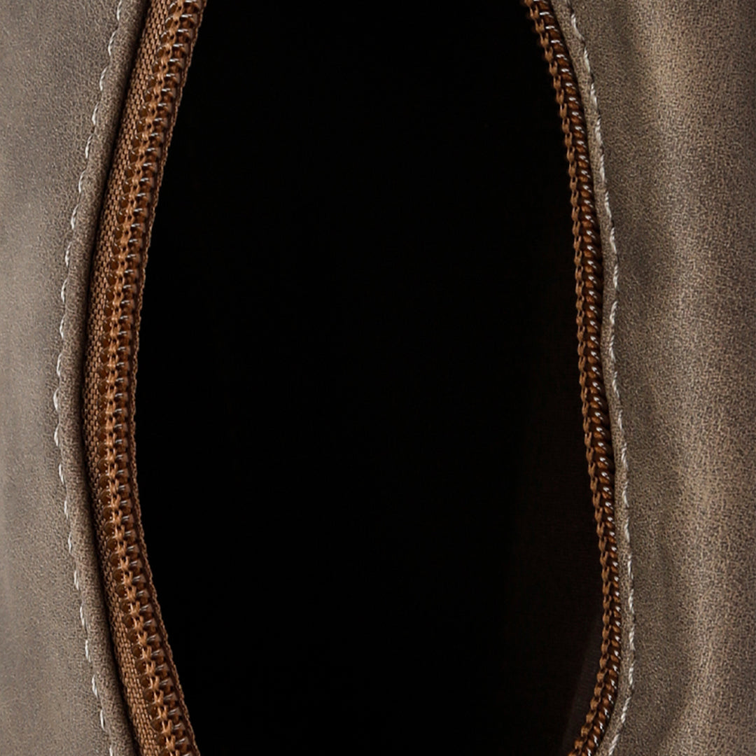 Brown Faux Leather Messenger Bag