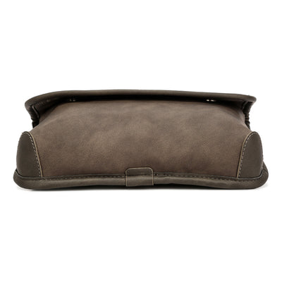 Brown Faux Leather Messenger Bag