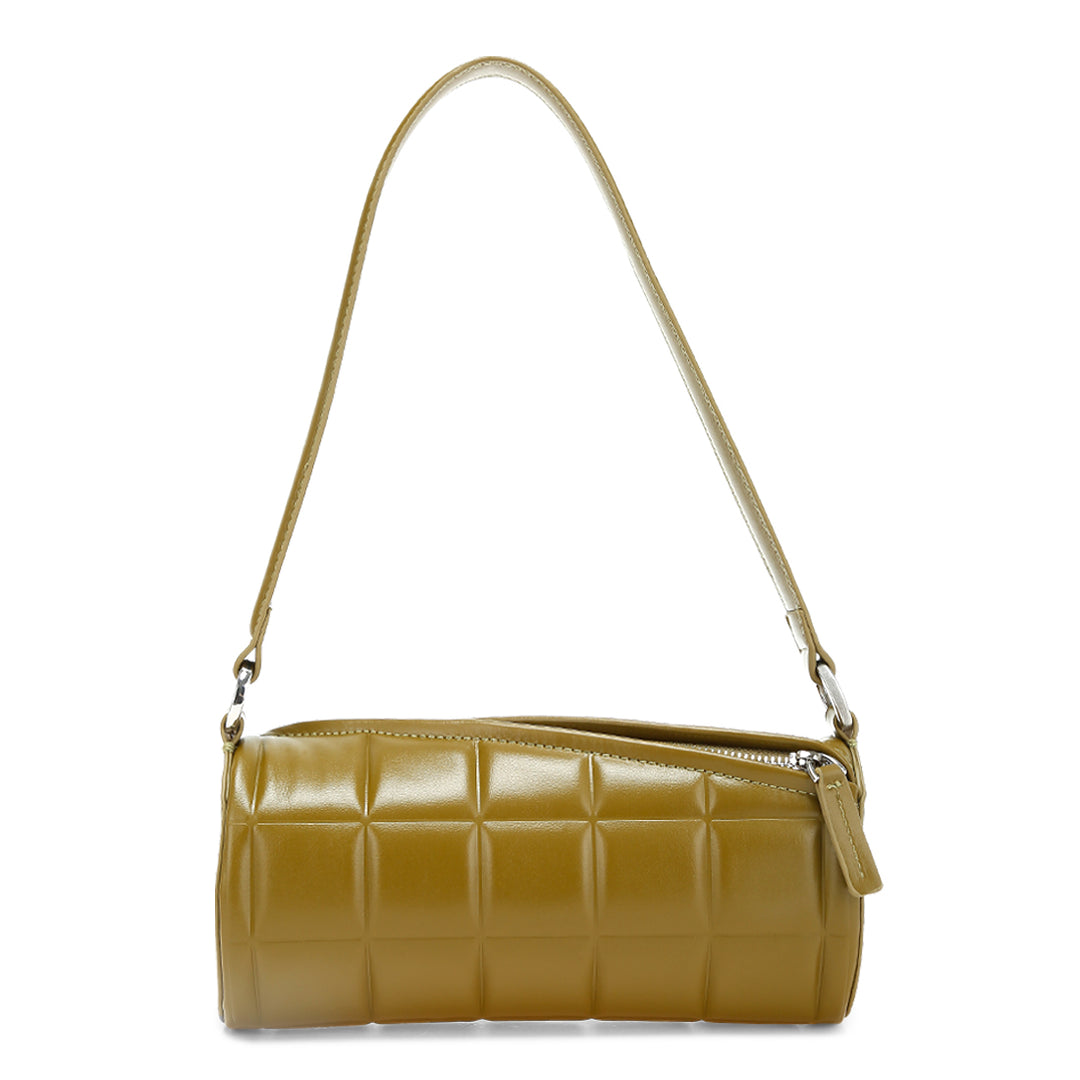 women cylindrical pillow crossbody bag#color_green