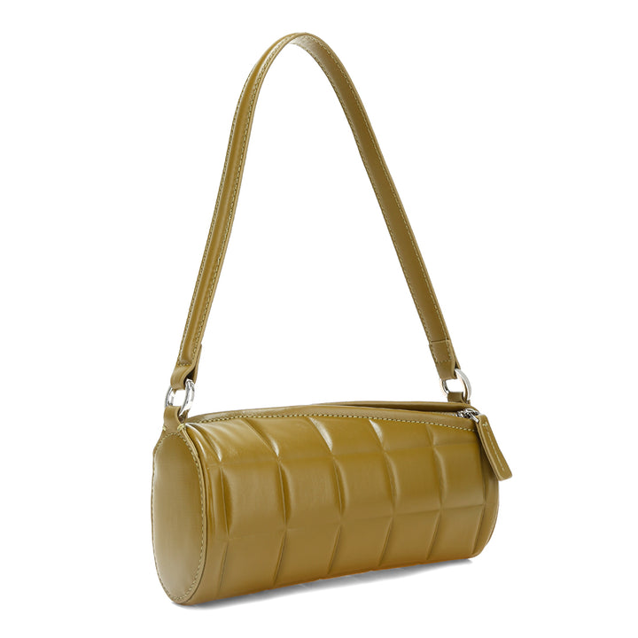 women cylindrical pillow crossbody bag#color_green