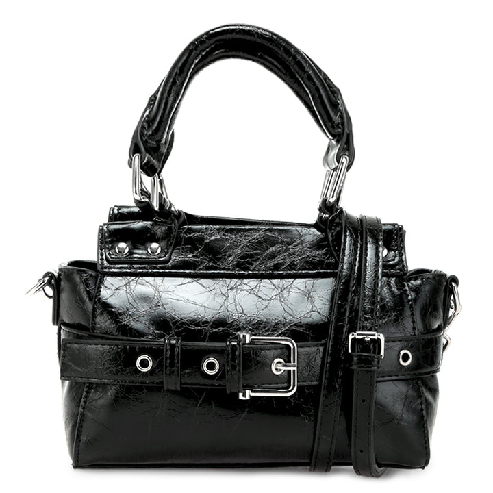 buckle detail satchel bag#color_black