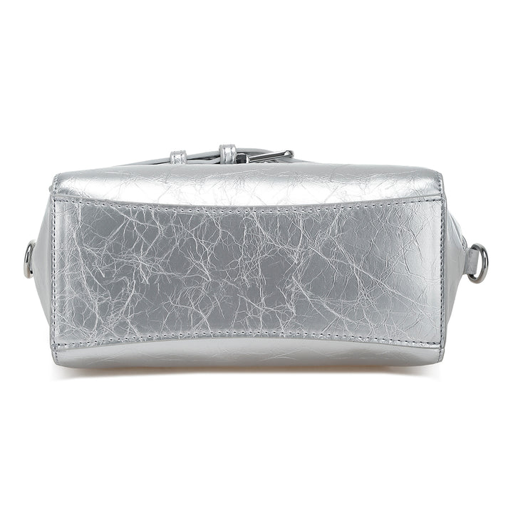 buckle detail satchel bag#color_silver