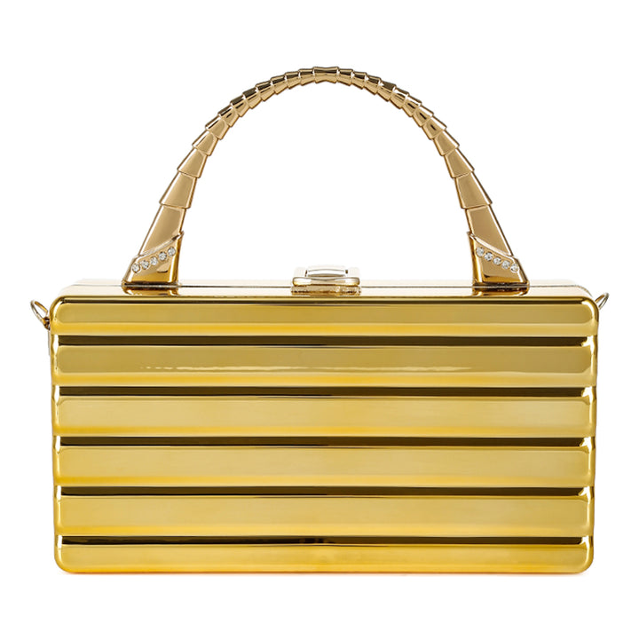 Gold Metallic Mini Box Bag