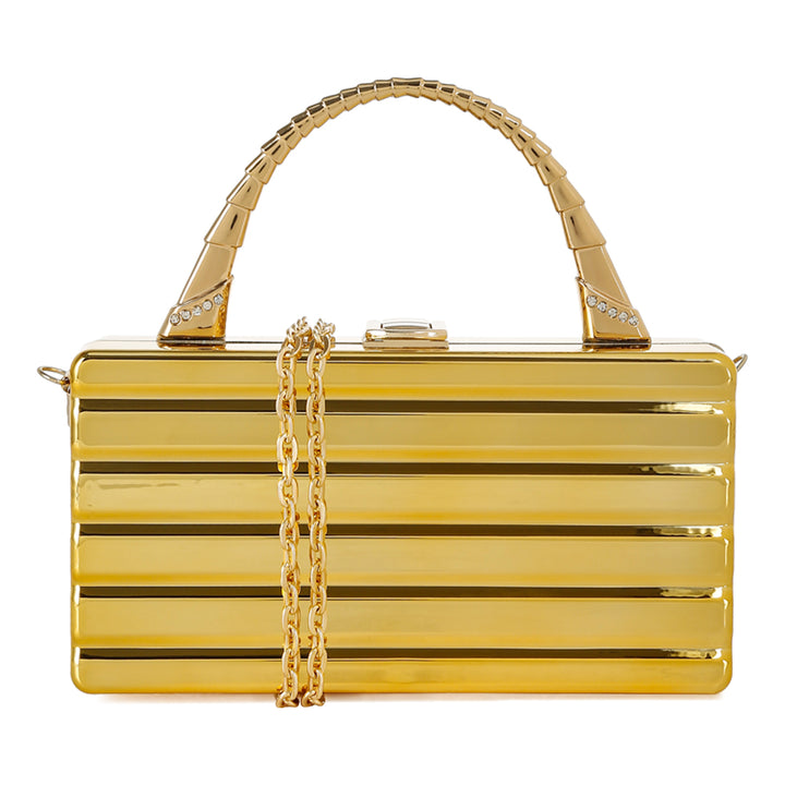 Gold Metallic Mini Box Bag