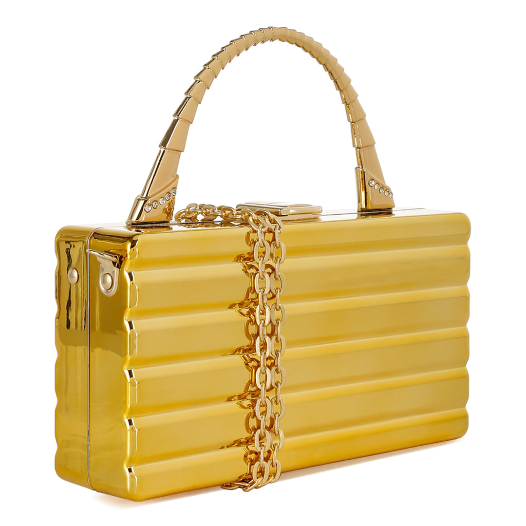 Gold Metallic Mini Box Bag