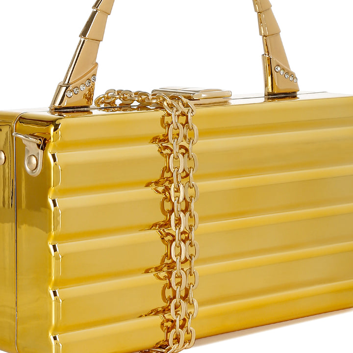 Gold Metallic Mini Box Bag