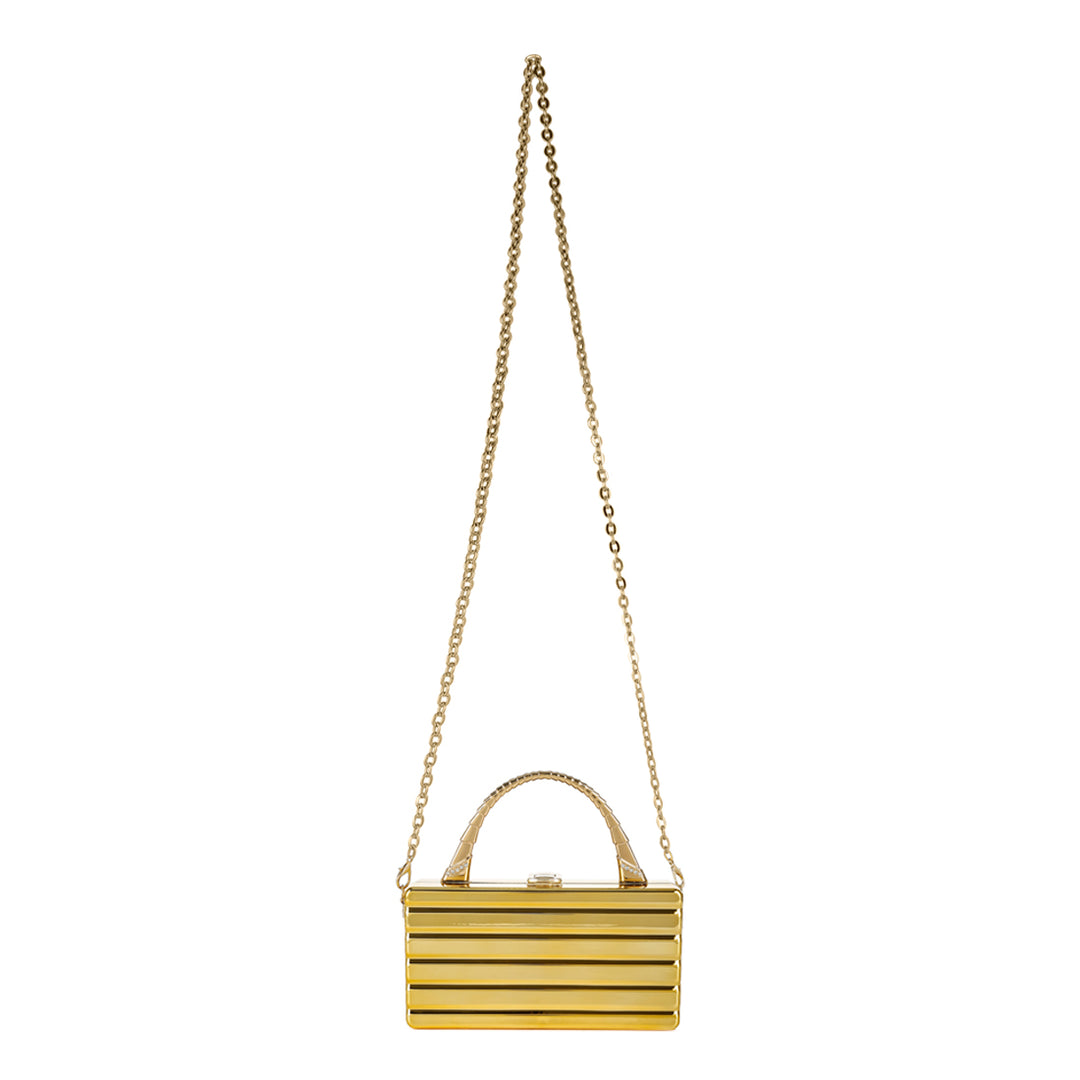 Gold Metallic Mini Box Bag