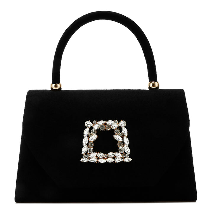 mini top handle brooch bag#color_black