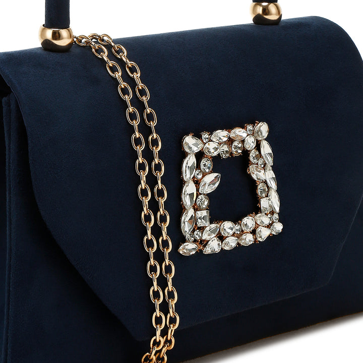 mini top handle brooch bag#color_navy