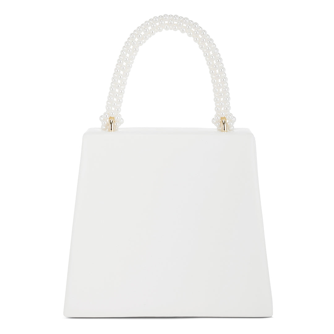 pearl top-handle diamante brooch bag#color_white