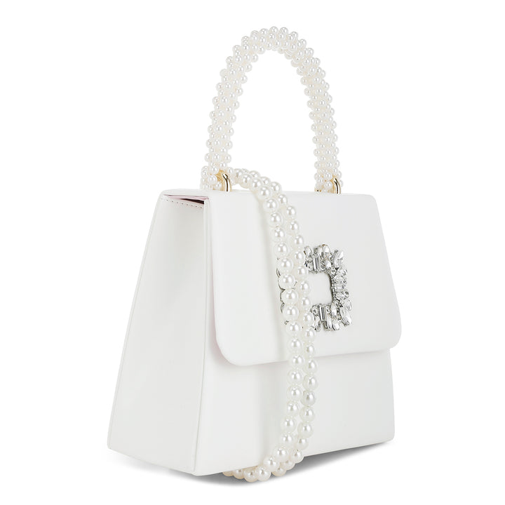 pearl top-handle diamante brooch bag#color_white