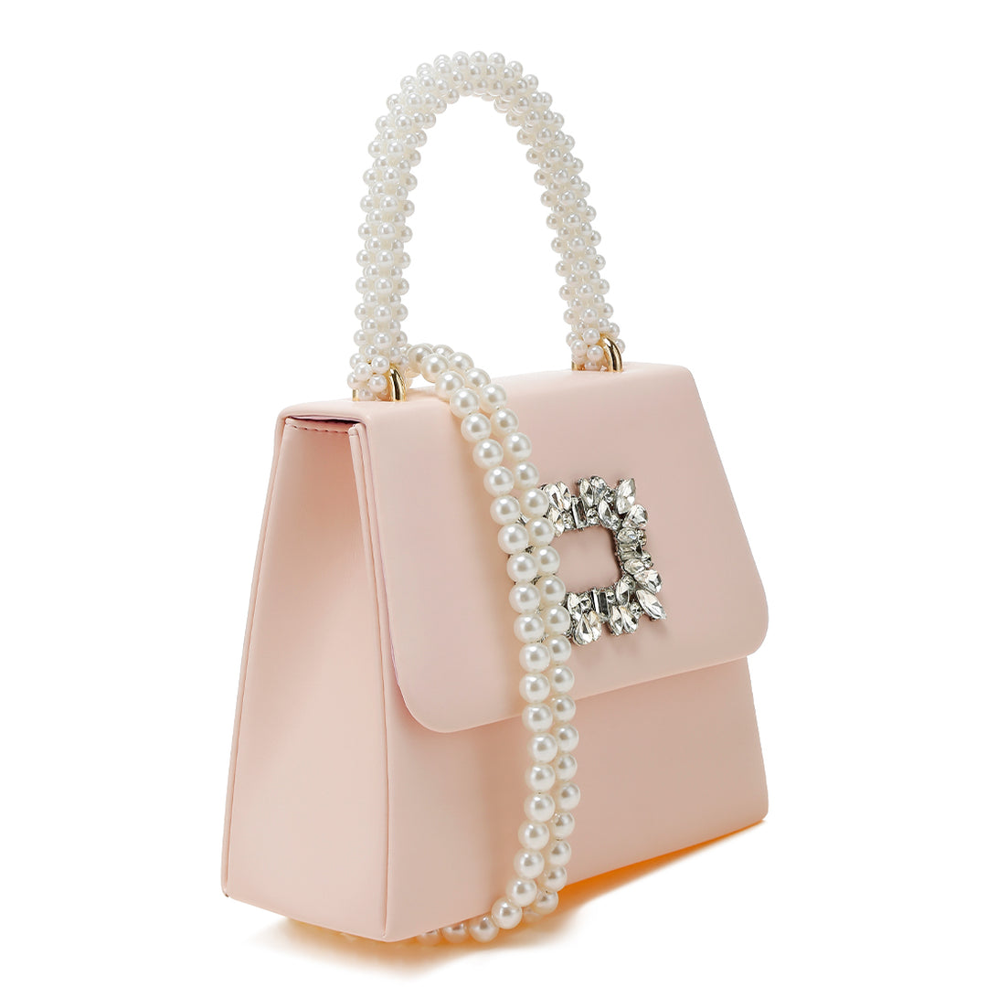 pearl top-handle diamante brooch bag#color_pink