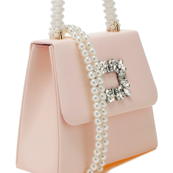 pearl top-handle diamante brooch bag#color_pink