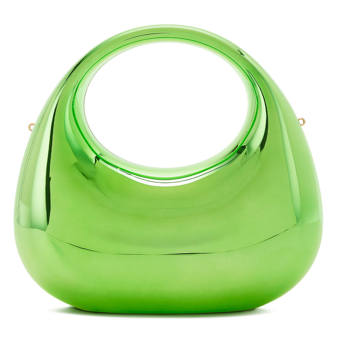 acrylic metallic mini clutch bag#color_green