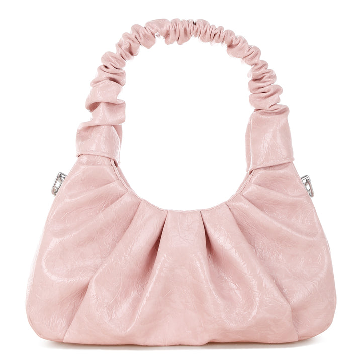 ruched handle crossbody bag#color_pink