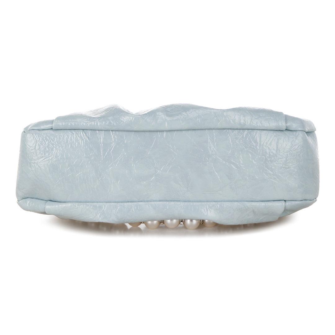 ruched handle crossbody bag#color_powder-blue