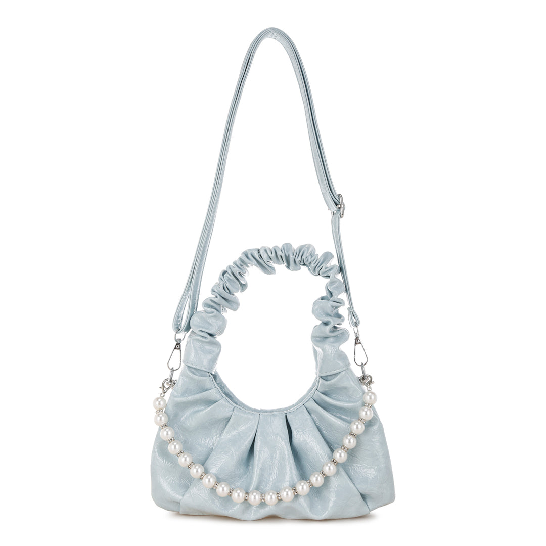 ruched handle crossbody bag#color_powder-blue
