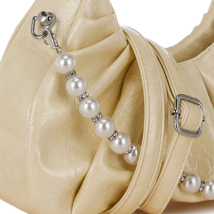 ruched handle crossbody bag#color_yellow