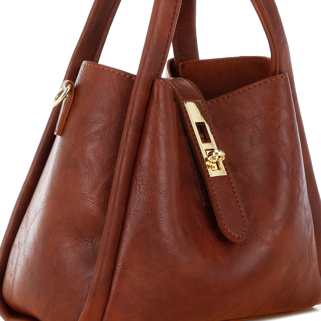 handbag with matching pouch#color_brown

