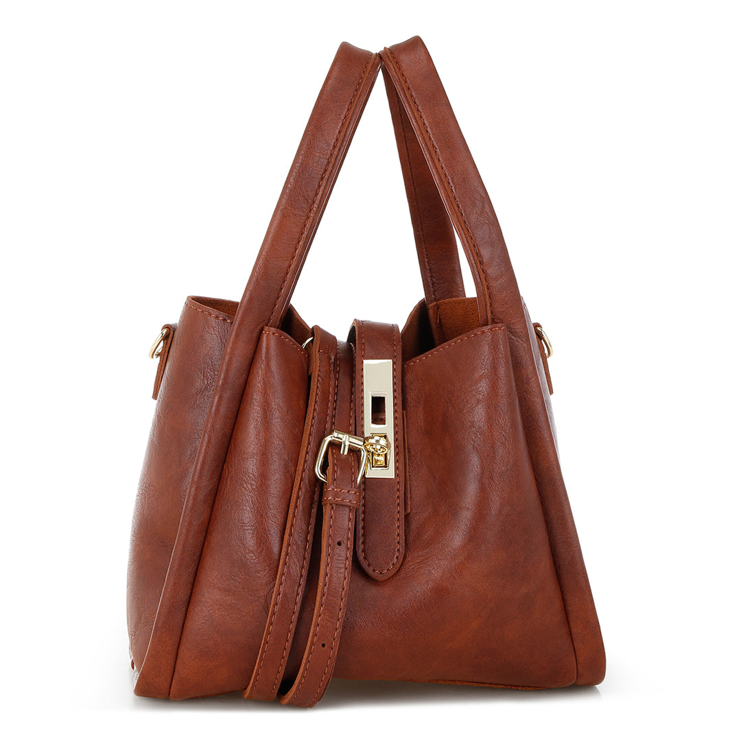 
handbag with matching pouch#color_brown
