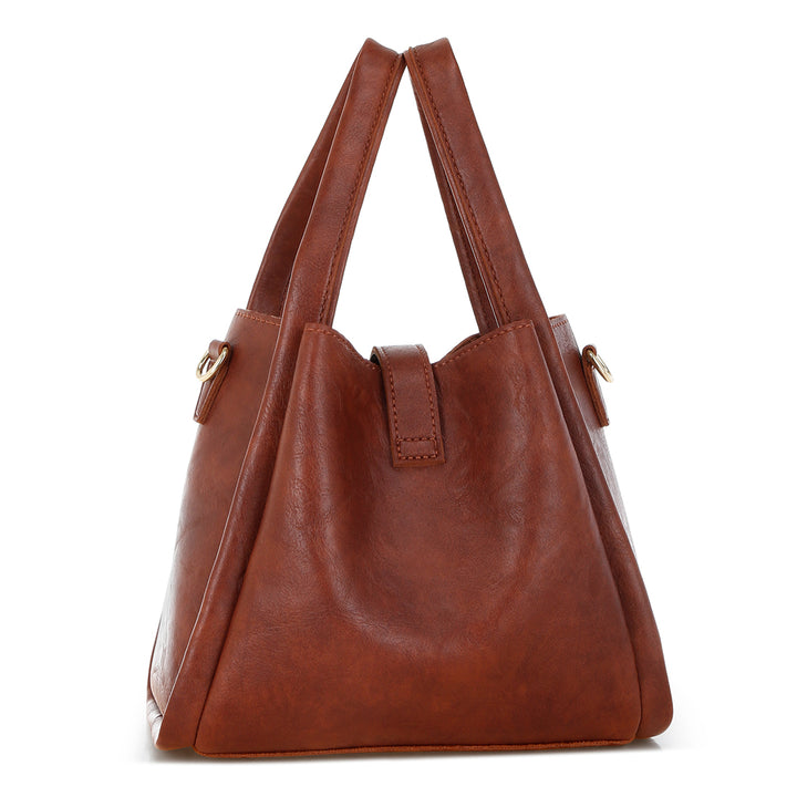 handbag with matching pouch#color_brown
