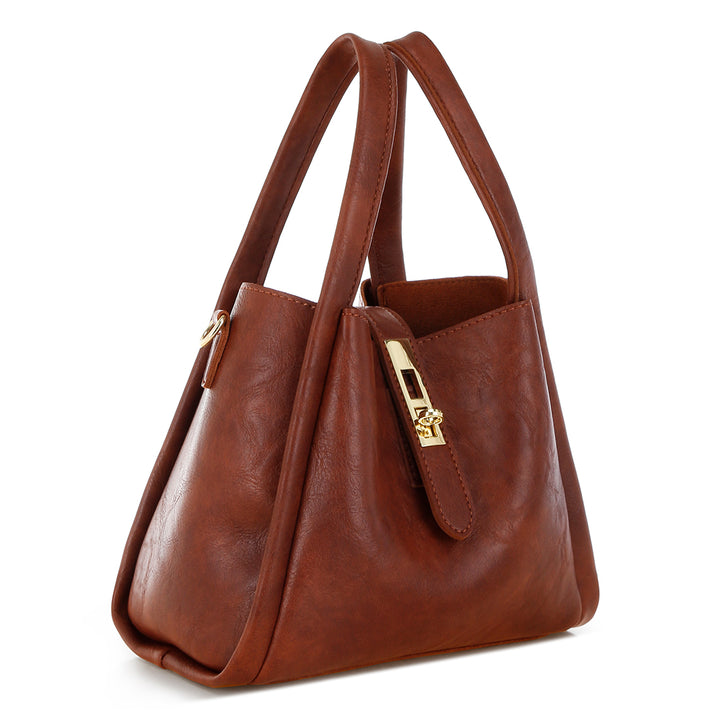 handbag with matching pouch#color_brown
