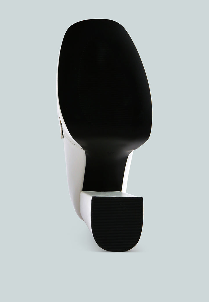 women embellished high platform loafers#color_white