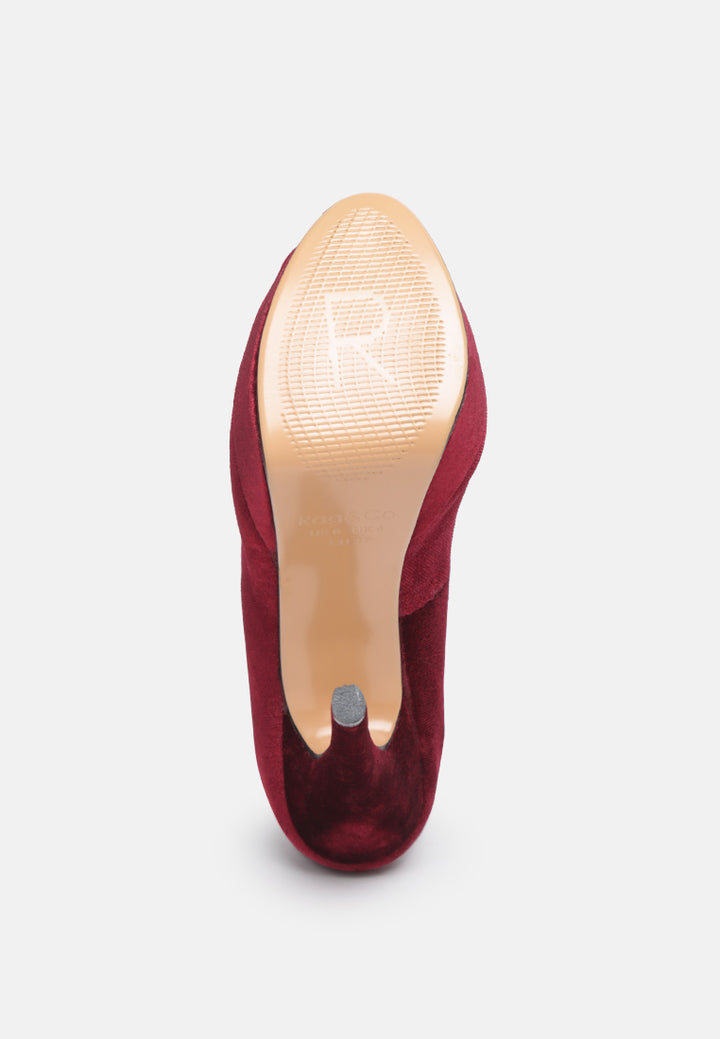 Women High Heel Peep Toe Stiletto In Burgundy