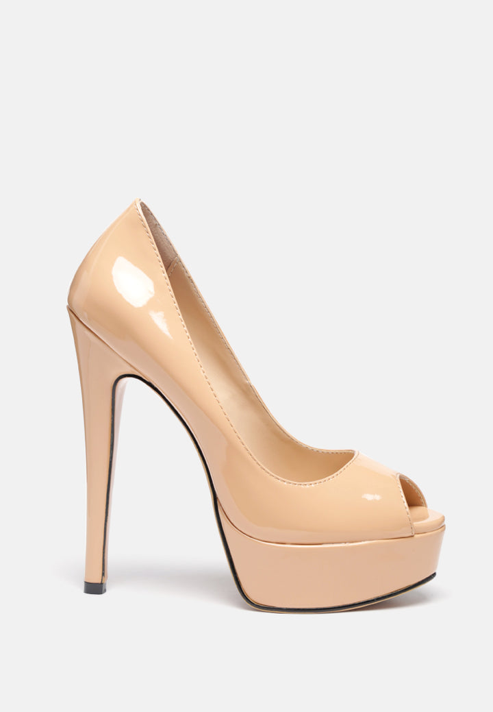 Women High Heel Peep Toe Stiletto In Beige