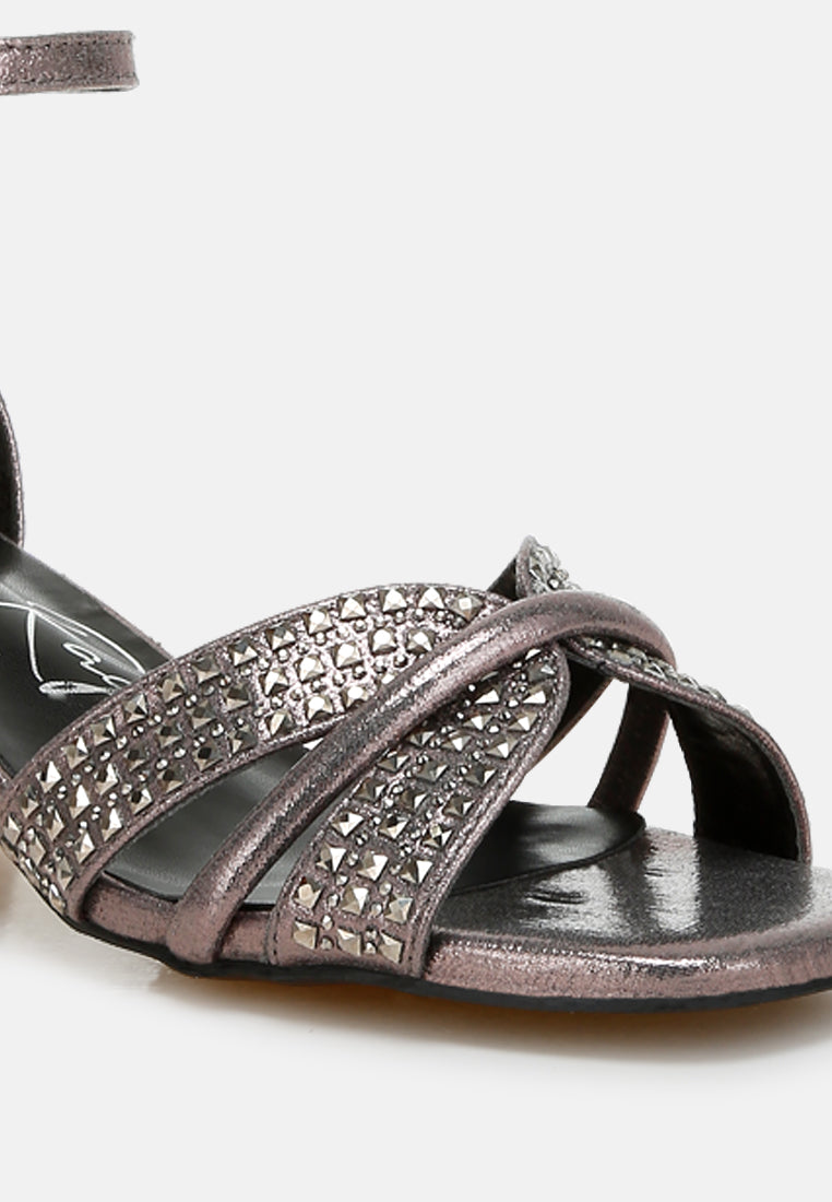 low block heel rhinestone sandals#colour_pewter