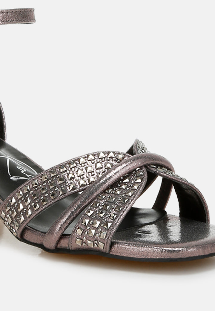 low block heel rhinestone sandals#colour_pewter