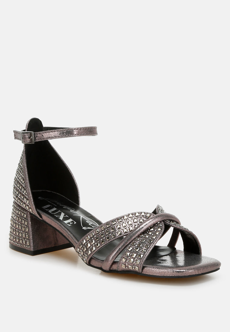 babylon low block heel rhinestone sandals#color_pewter