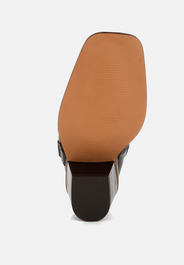 women elevated harness detail ankle boots#color_brown