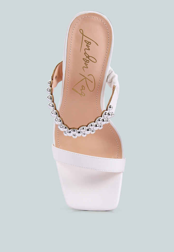 Women High Heel Metal Ball Sandals