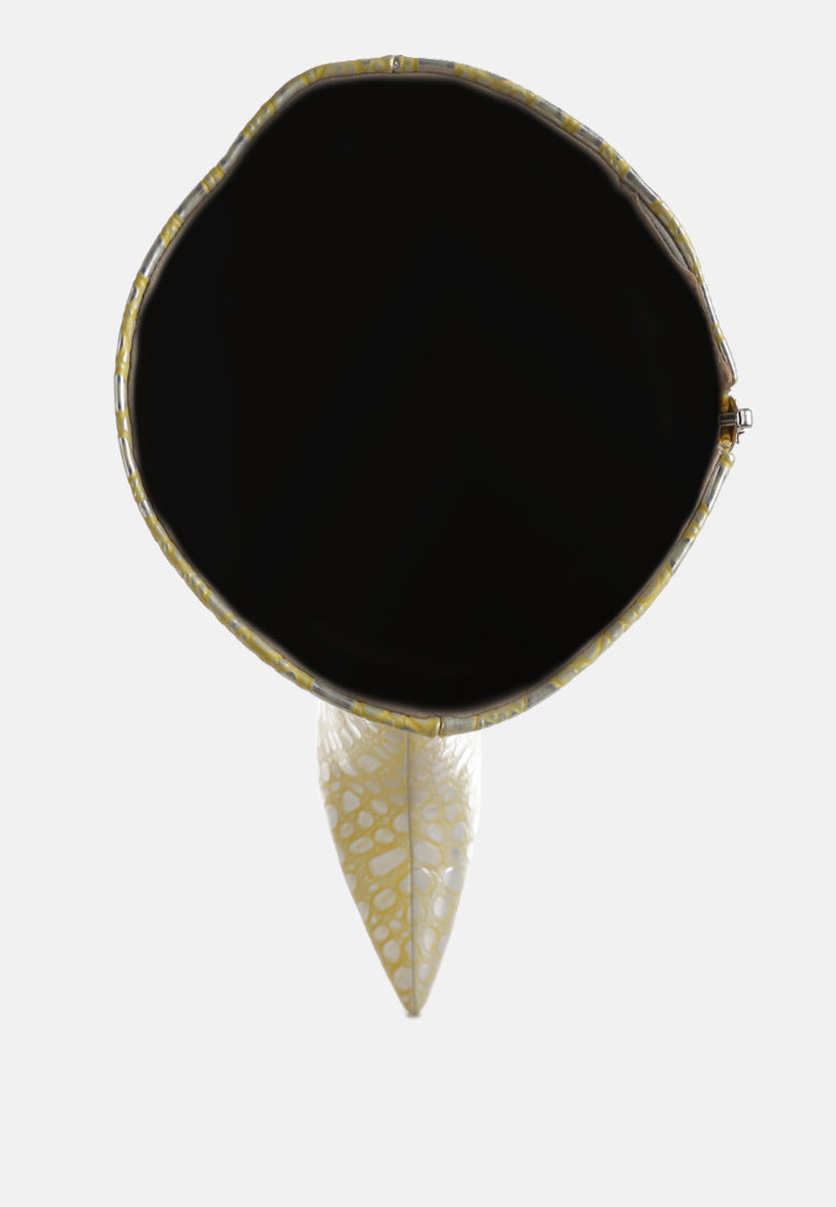 tear shaped faux leather boots#colour_yellow