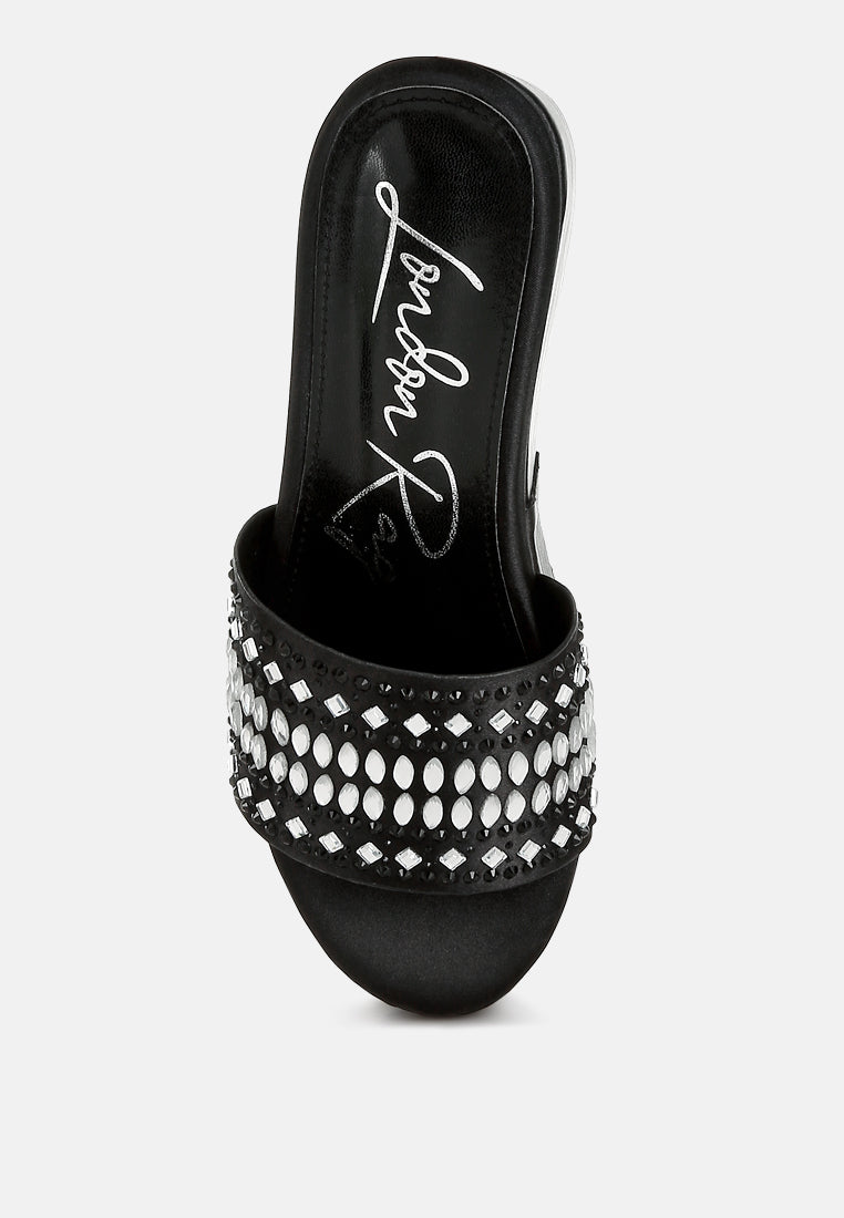 diamante & rhinestone detail stylish flatforms#color_black
