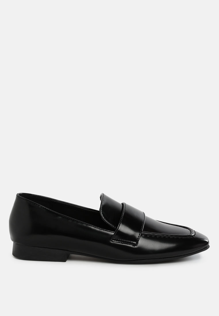 women flat heel loafers#color_black
