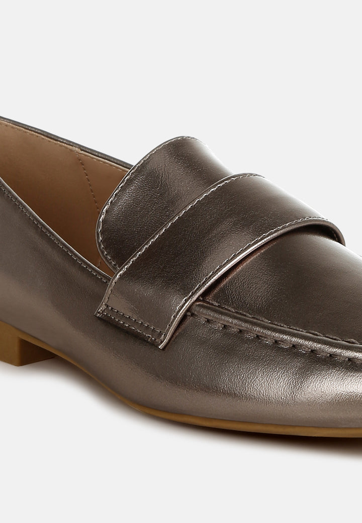 women flat heel loafers#color_silver