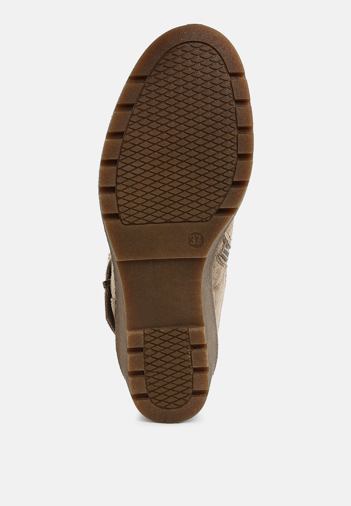 women faux fur harness boots#color_taupe