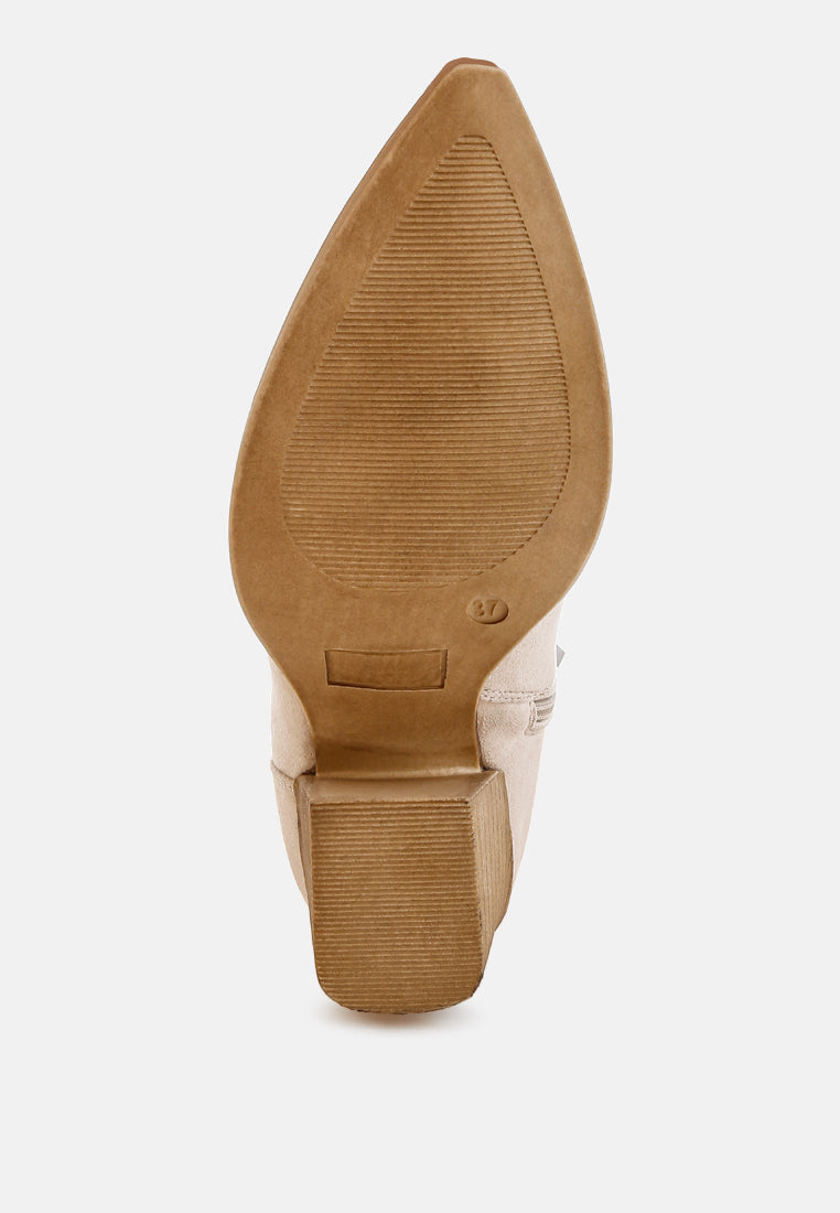 women woven pointy western boots#color_beige