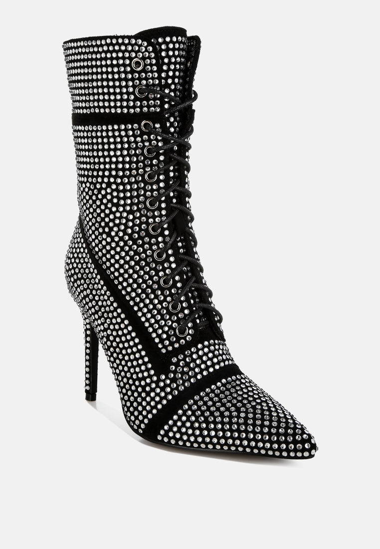 rhinestones embellished calf boots#colour_black