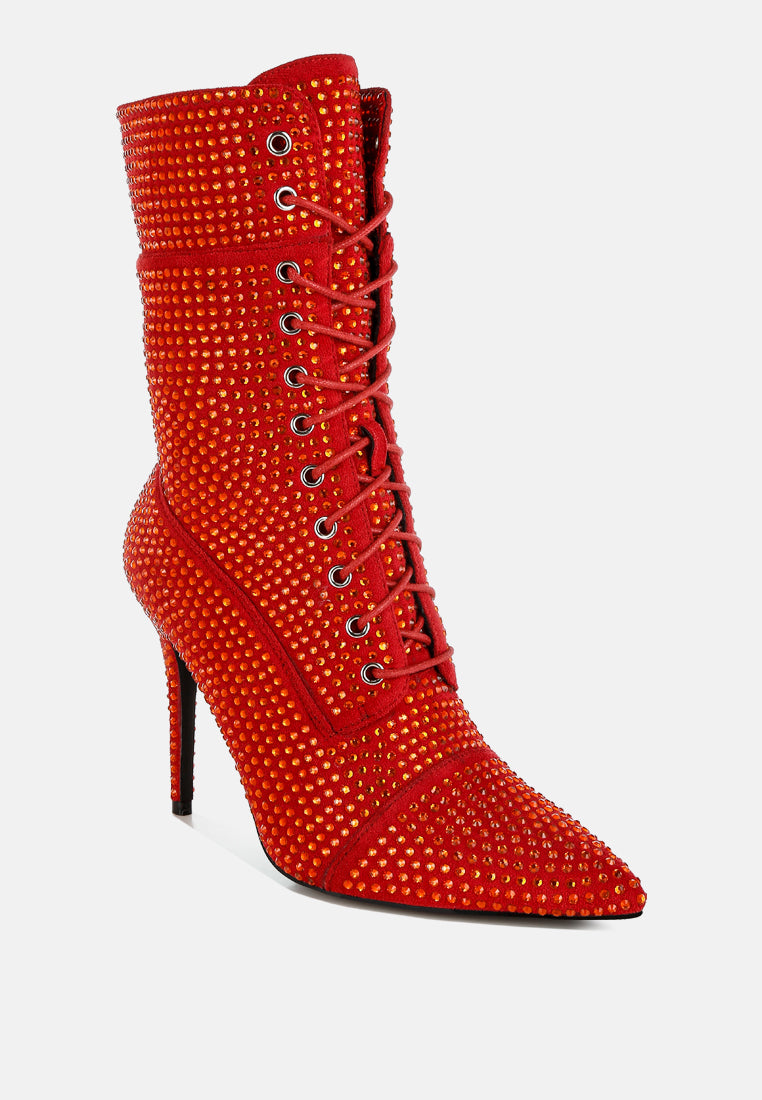rhinestones embellished calf boots#colour_red
