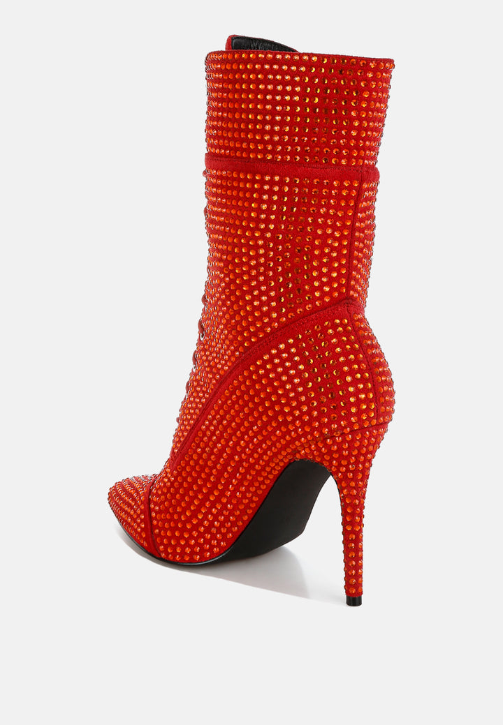 rhinestones embellished calf boots#colour_red