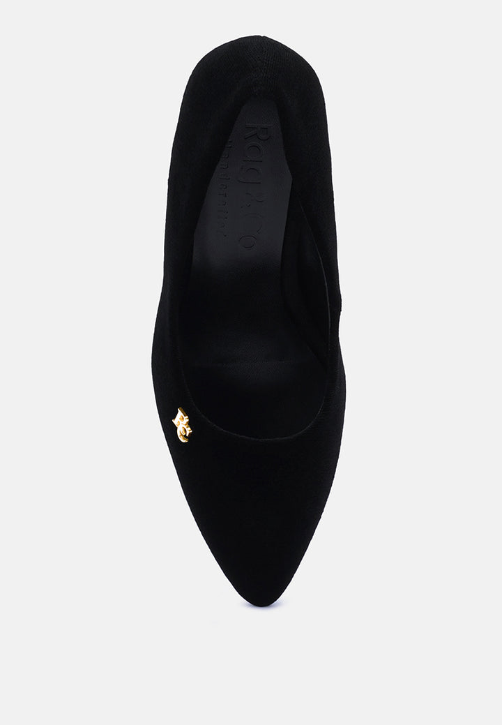 women diamante block heeled pumps#color_black