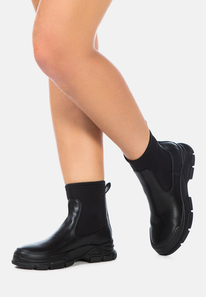 Women Lug Sole Sock Boots
