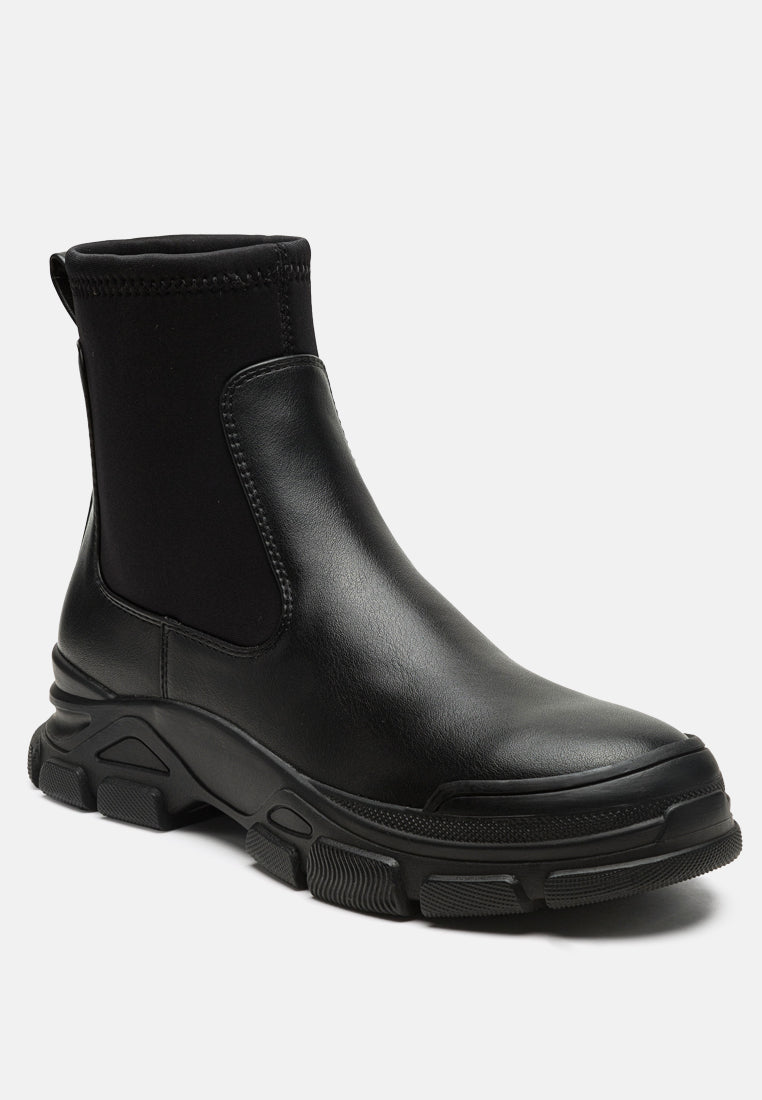 Women Lug Sole Sock Boots