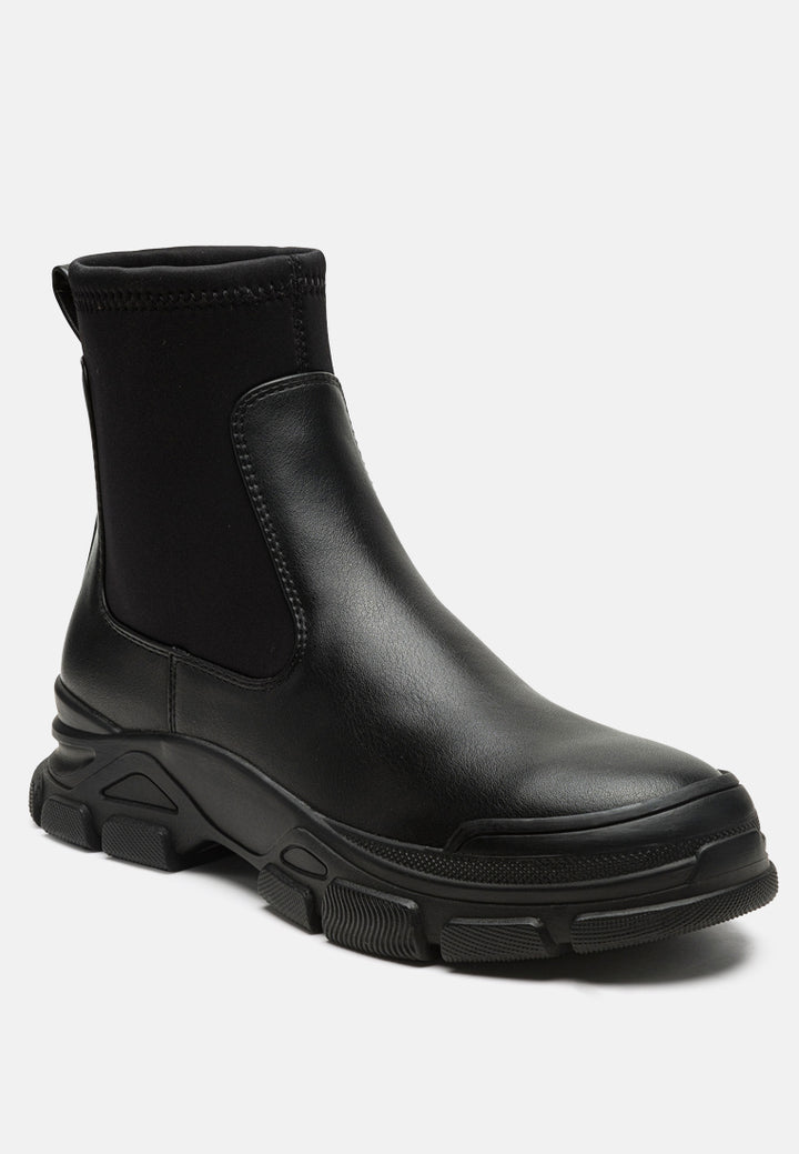 Women Lug Sole Sock Boots